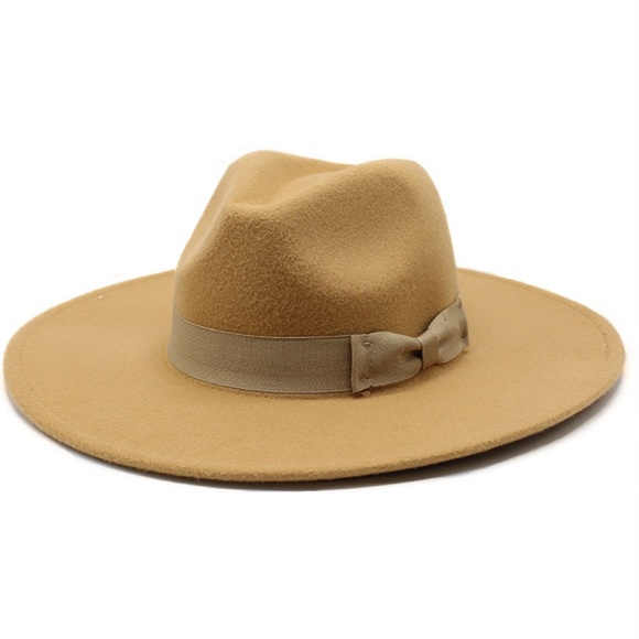 Navy Blue Fedora wide brim ribbon adjustable hat - Picture 2 of 15